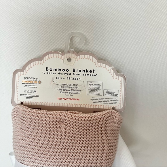 Bonbini Bamboo Blanket Soft Blush Pink Breathable Antibacterial Hypoallergenic - Picture 4 of 9